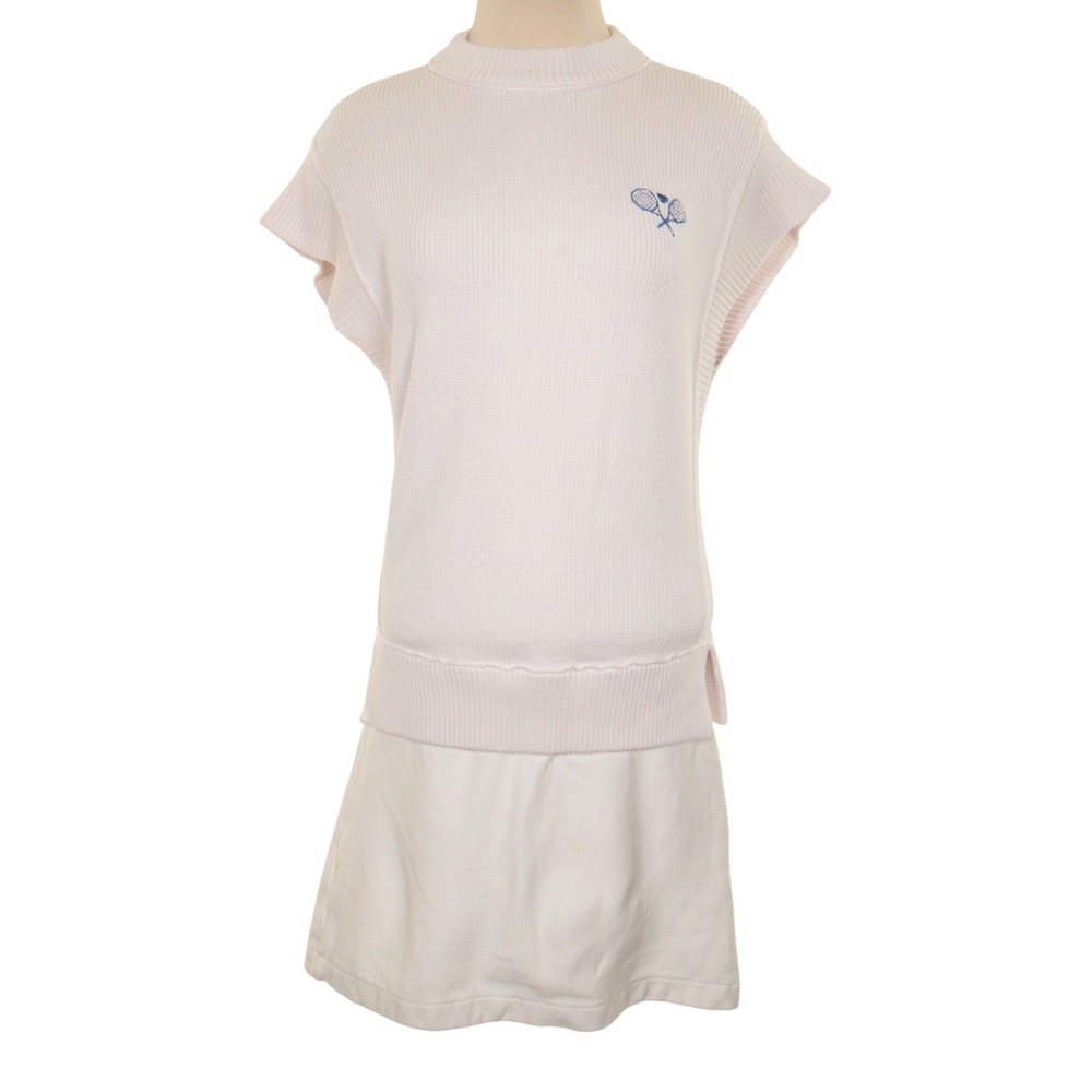 Daily Practice Anthropologie Tennis Dress Women XS Ribbed Knit Sporty White